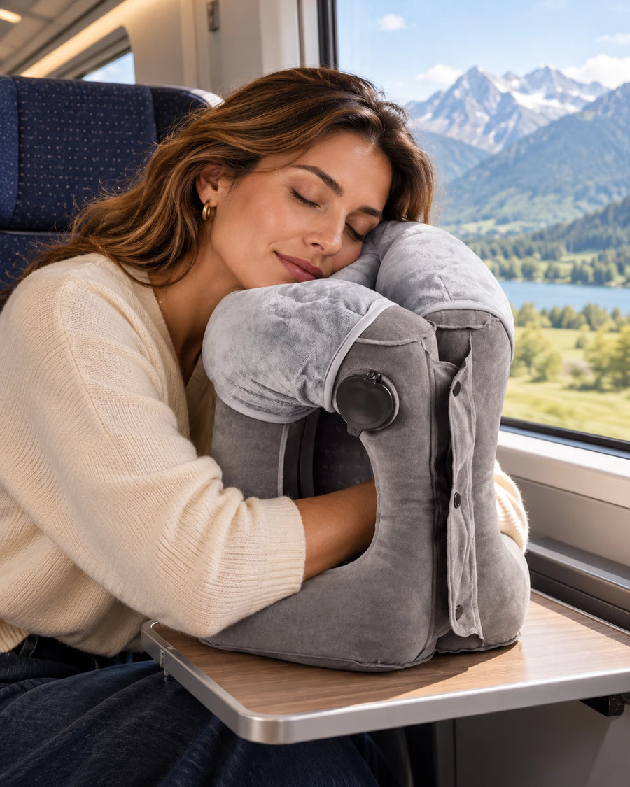 Napping on a train table with AeroNestly Pro